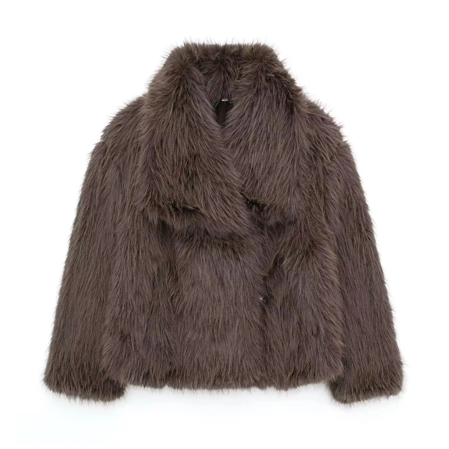 HH LuxeFur™ Faux Fur Lapel Jacket – Elegant Warmth for Autumn & Winter 2025