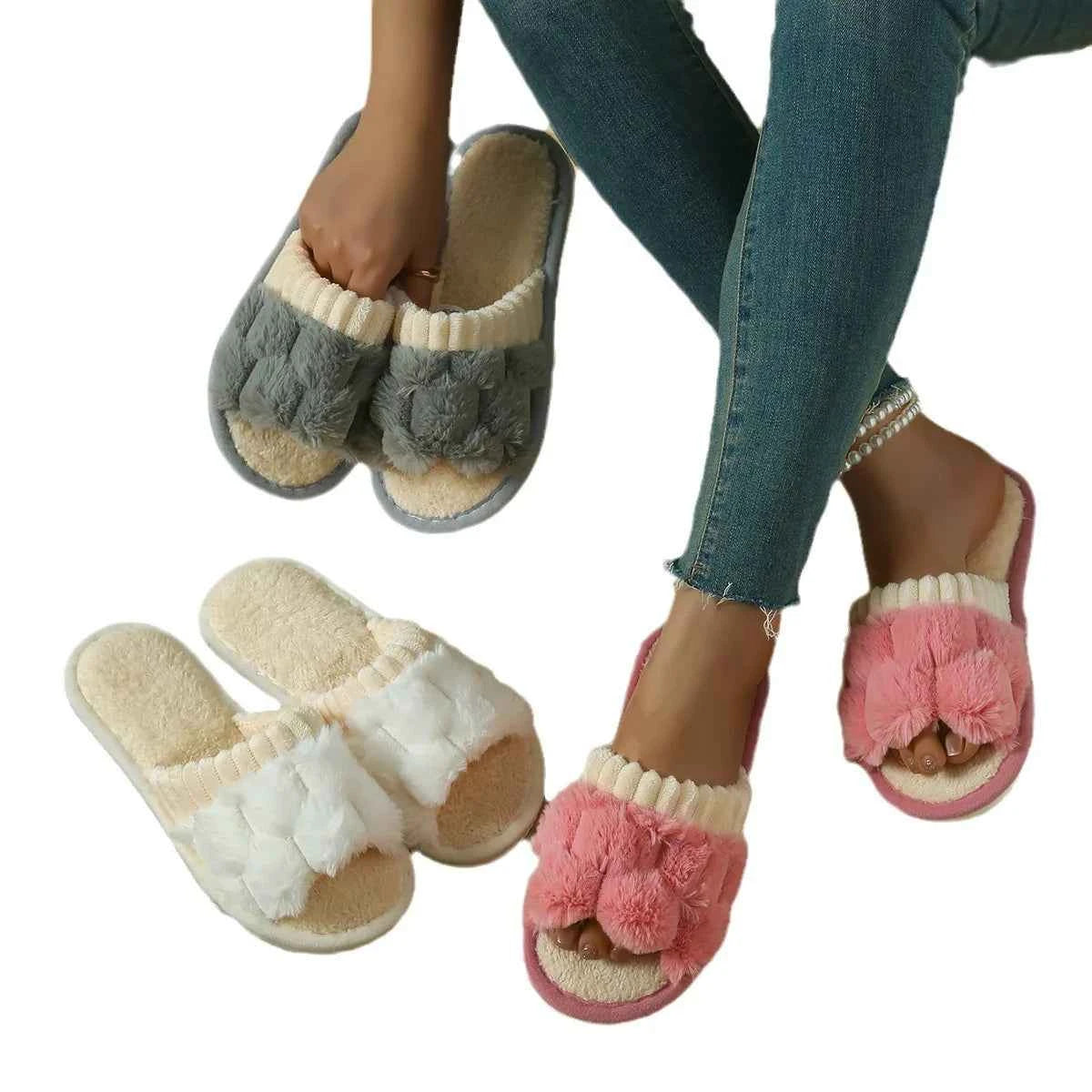 Cozy Plush Home Slippers – Soft Warm Comfort Slides