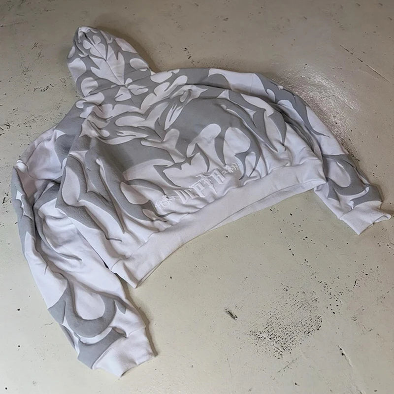 Lipswag Geometric Zip Hoodie – Men’s Y2K Streetwear Casual Hooded Sweatshirt