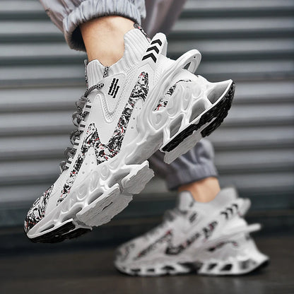 Men’s Breathable Flyknit Sneakers – Casual Trainers, Lightweight Walking Shoes