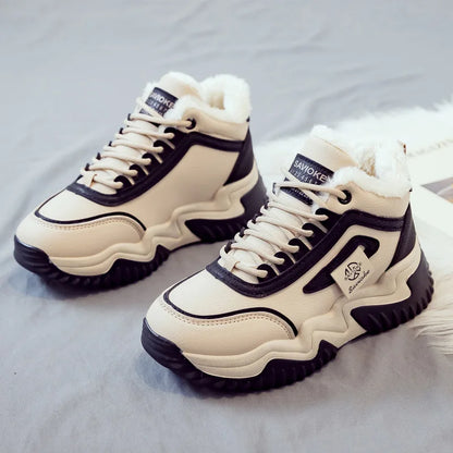 Loom & Soul Women’s High-Top Platform Sneakers – Warm Cotton Winter Shoes