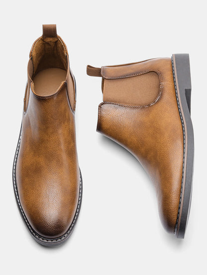 Loom & Soul Men’s Retro Chelsea Boots – Classic Slip-On British Style Boots