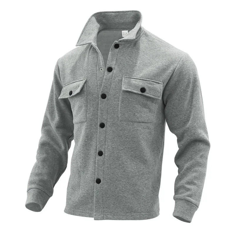 Loom & Soul Men’s Winter Fleece Lapel Jacket – Slim Fit Single-Breasted Coat