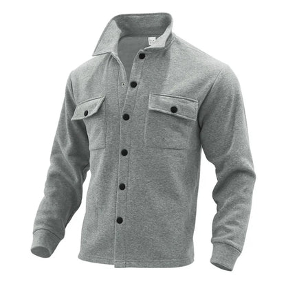 Loom & Soul Men’s Winter Fleece Lapel Jacket – Slim Fit Single-Breasted Coat