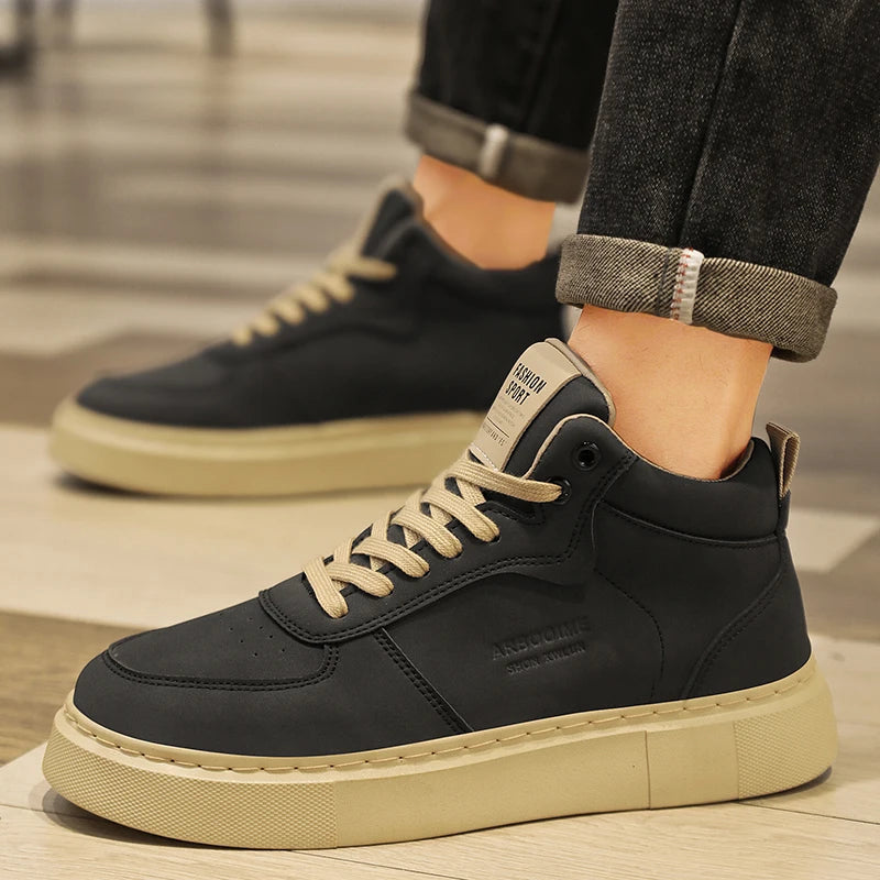 Loom & Soul Men’s Mid-Top Skate Sneakers – 2025 Breathable Casual Shoes