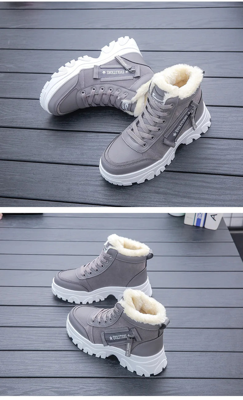 Loom & Soul Women’s Warm Winter Boots – British Style Thick-Soled Ankle Boot