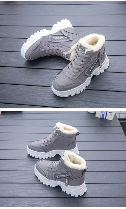 Loom & Soul Women’s Warm Winter Boots – British Style Thick-Soled Ankle Boot