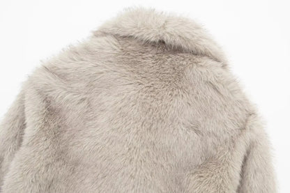 HH LuxeFur™ Faux Fur Lapel Jacket – Elegant Warmth for Autumn & Winter 2025