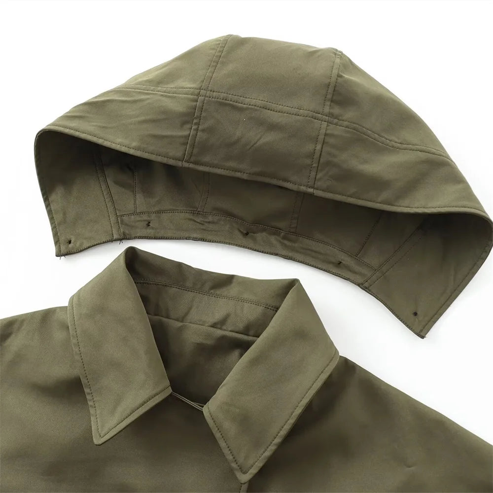 EleganceEase™ Hooded Lapel Jacket – Timeless Autumn Style, Effortless Confidence