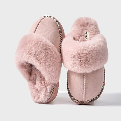 Smile Popcorn™ Fluffy Winter Slippers – Faux Fur Warm Indoor Comfort Slides for Women
