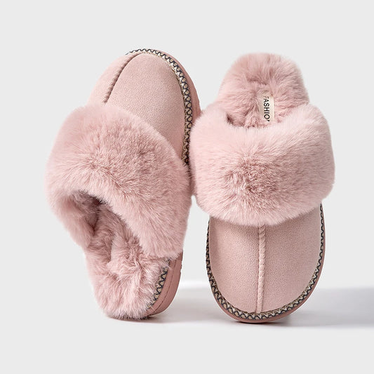Smile Popcorn™ Fluffy Winter Slippers – Faux Fur Warm Indoor Comfort Slides for Women