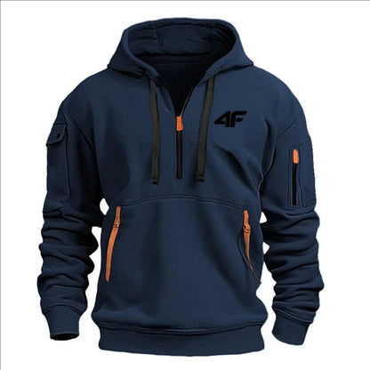 Men’s Thick Winter Hoodie – Loose Fit Printed Sports Streetwear Pullover