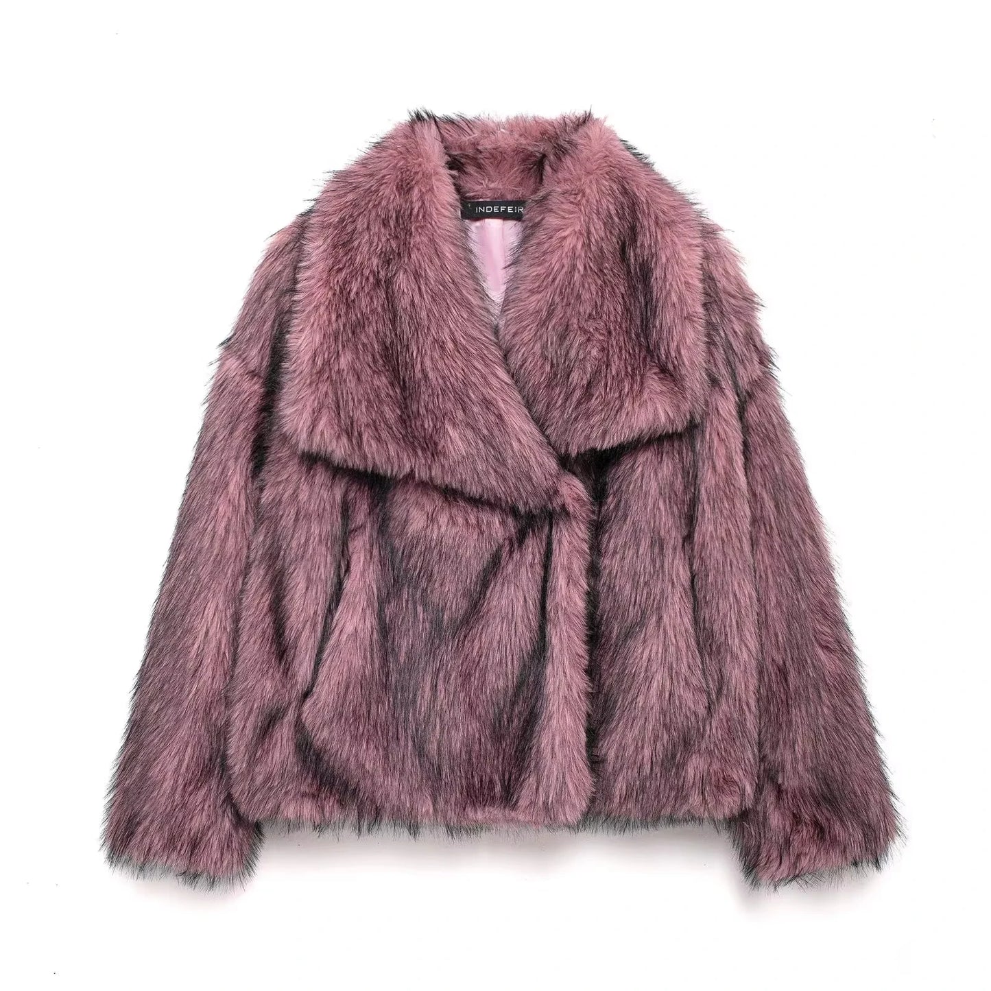HH LuxeFur™ Faux Fur Lapel Jacket – Elegant Warmth for Autumn & Winter 2025