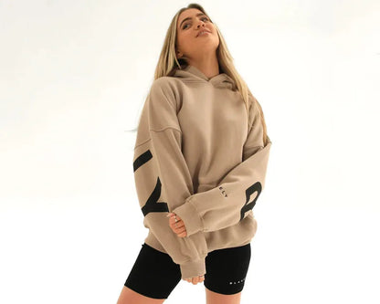 Women’s Casual Printed Pullover Hoodie – Autumn Winter Loose Fit Sweatshirt