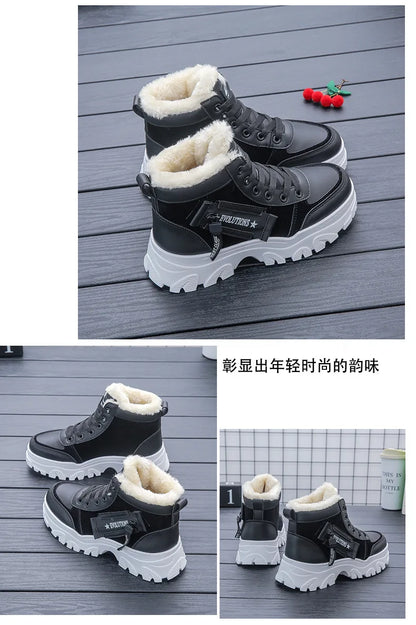 Loom & Soul Women’s Warm Winter Boots – British Style Thick-Soled Ankle Boot