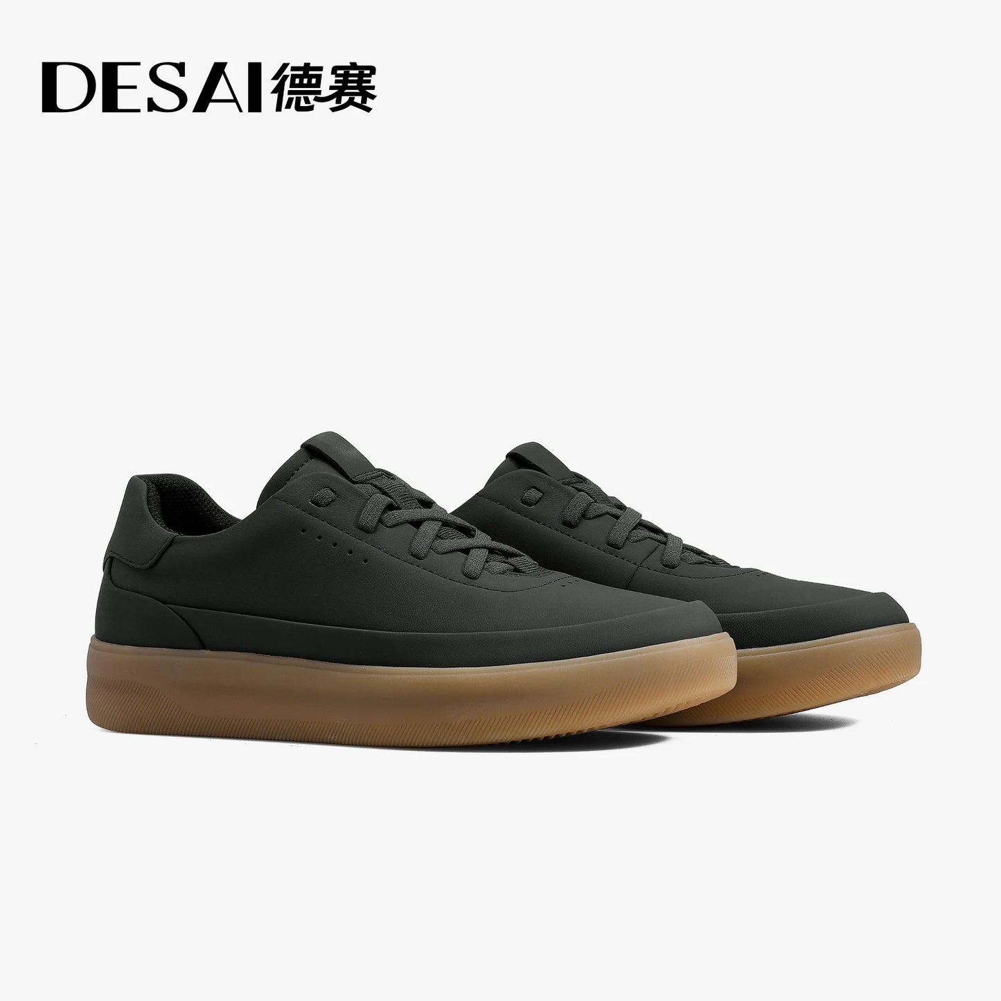 Desai™ DS3097 Men’s Leather Casual Shoes – Lightweight Breathable Soft Sole Sneakers