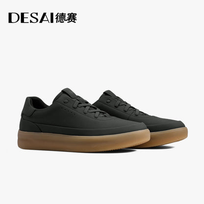 Desai™ DS3097 Men’s Leather Casual Shoes – Lightweight Breathable Soft Sole Sneakers