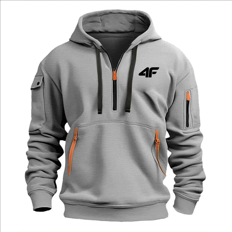 Men’s Thick Winter Hoodie – Loose Fit Printed Sports Streetwear Pullover