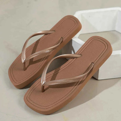Minimal Square Toe Flip Flops – Lightweight Summer Comfort