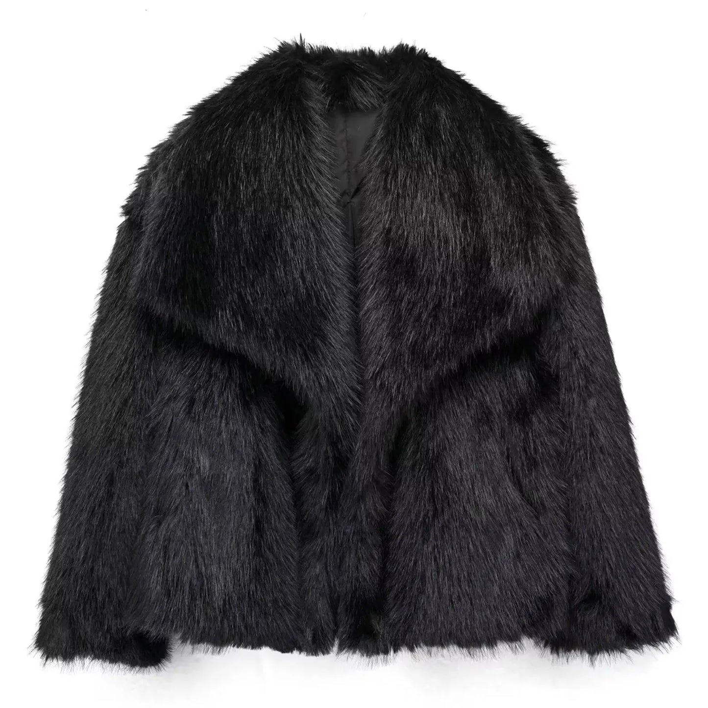 HH LuxeFur™ Faux Fur Lapel Jacket – Elegant Warmth for Autumn & Winter 2025