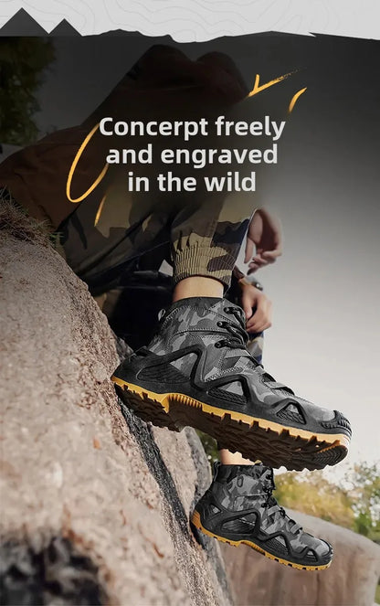 Men’s Oxford Hiking Shoes – Waterproof Canvas Sport Boots, Non-Slip Size 39–46