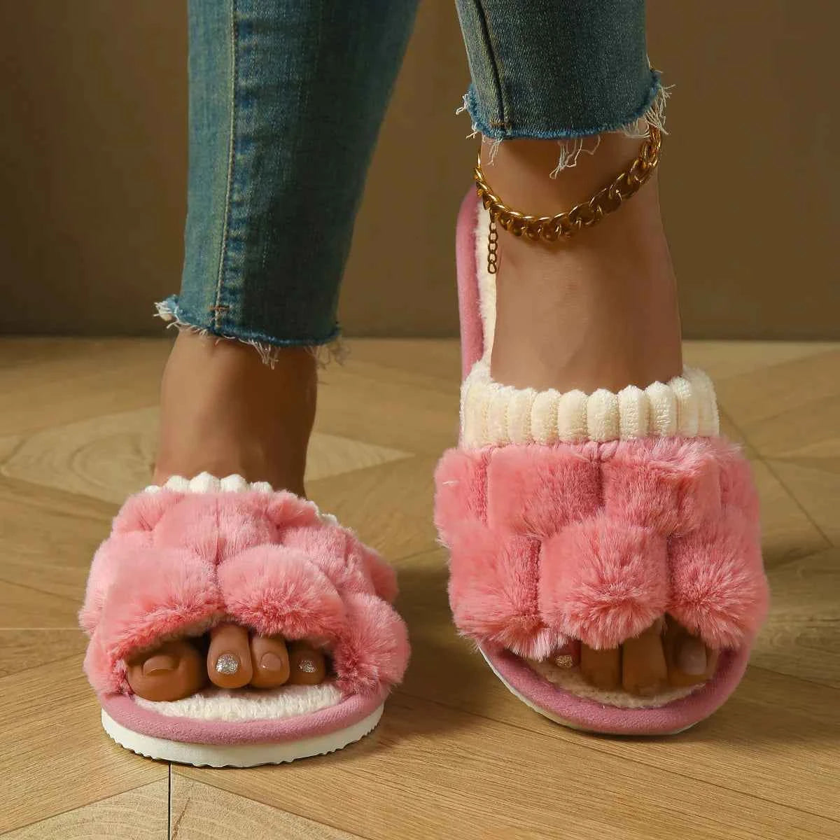 Cozy Plush Home Slippers – Soft Warm Comfort Slides