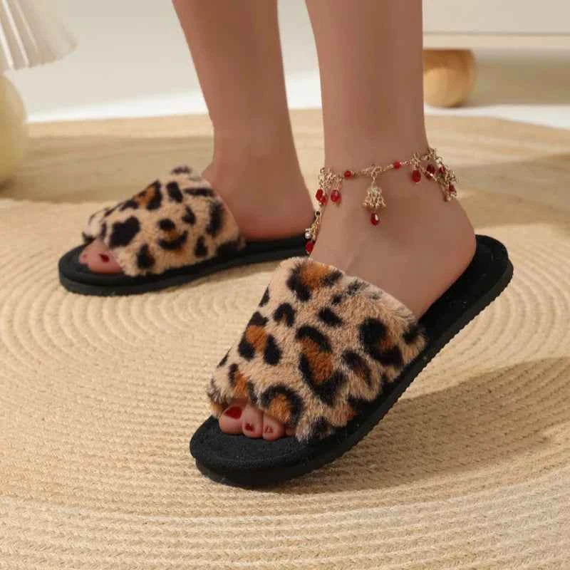 Cozy Fur Home Slippers – Soft Warm Comfort Slides