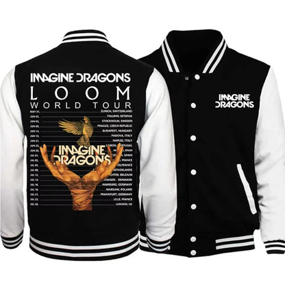 Loom & Soul “Imagine Dragons World Tour” Unisex Baseball Jacket – 2025 Edition