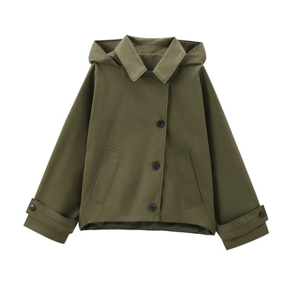 EleganceEase™ Hooded Lapel Jacket – Timeless Autumn Style, Effortless Confidence