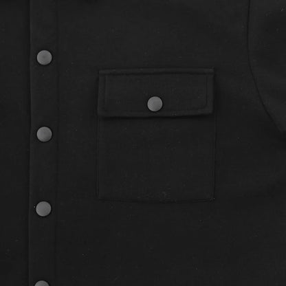 Loom & Soul Men’s Winter Fleece Lapel Jacket – Slim Fit Single-Breasted Coat