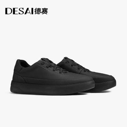 Desai™ DS3097 Men’s Leather Casual Shoes – Lightweight Breathable Soft Sole Sneakers