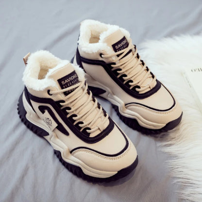 Loom & Soul Women’s High-Top Platform Sneakers – Warm Cotton Winter Shoes