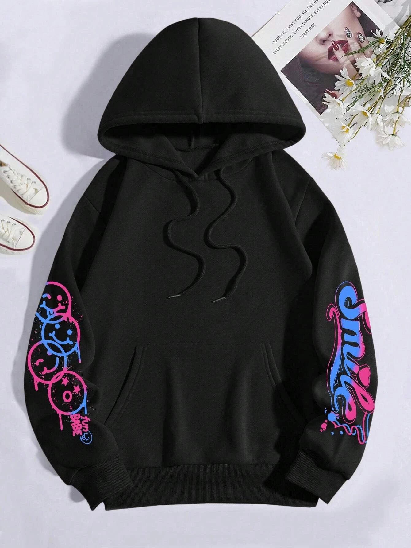 Women’s Fleece Pullover Hoodie – Warm Winter Casual Print Hooded Sweatshirt S-XXL
