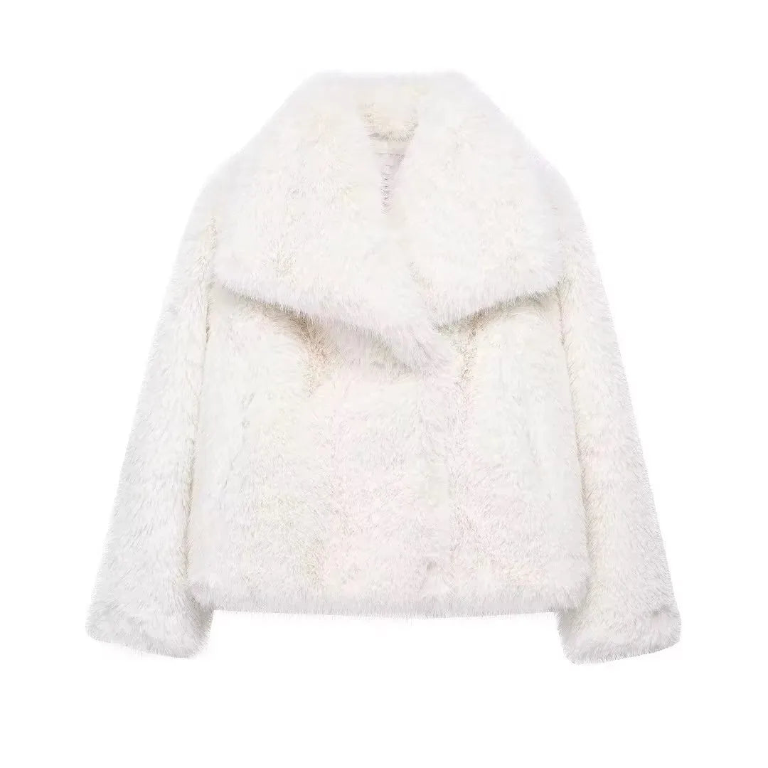 HH LuxeFur™ Faux Fur Lapel Jacket – Elegant Warmth for Autumn & Winter 2025
