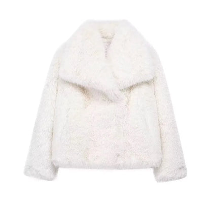 HH LuxeFur™ Faux Fur Lapel Jacket – Elegant Warmth for Autumn & Winter 2025