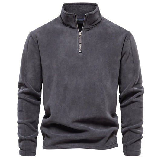 AIOPESON Men’s Thick Fleece Pullover – Turn-Down Collar Winter Sweatshirt