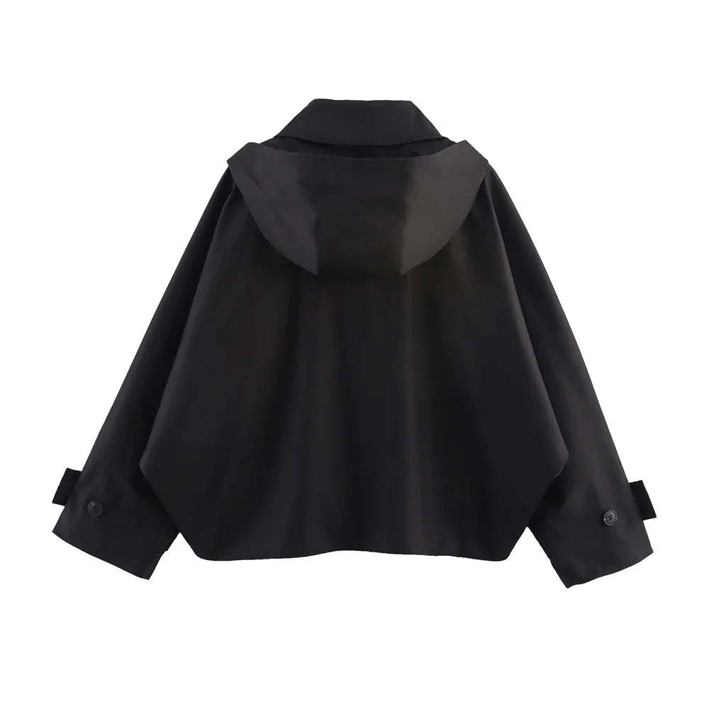 EleganceEase™ Hooded Lapel Jacket – Timeless Autumn Style, Effortless Confidence