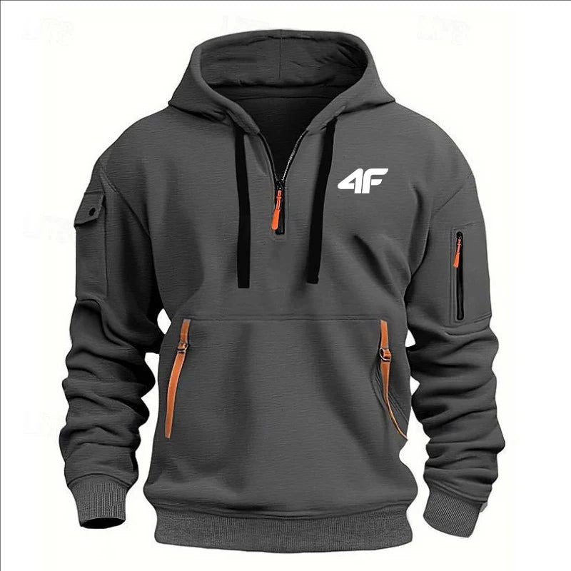 Men’s Thick Winter Hoodie – Loose Fit Printed Sports Streetwear Pullover