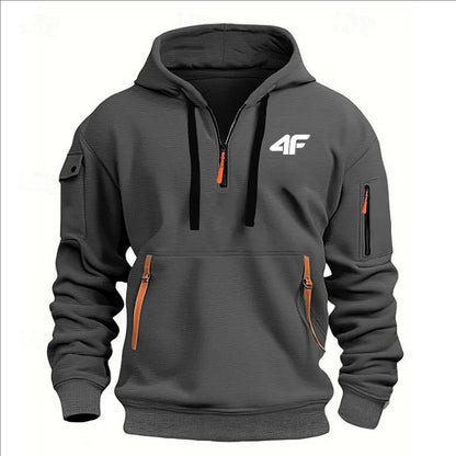 Men’s Thick Winter Hoodie – Loose Fit Printed Sports Streetwear Pullover