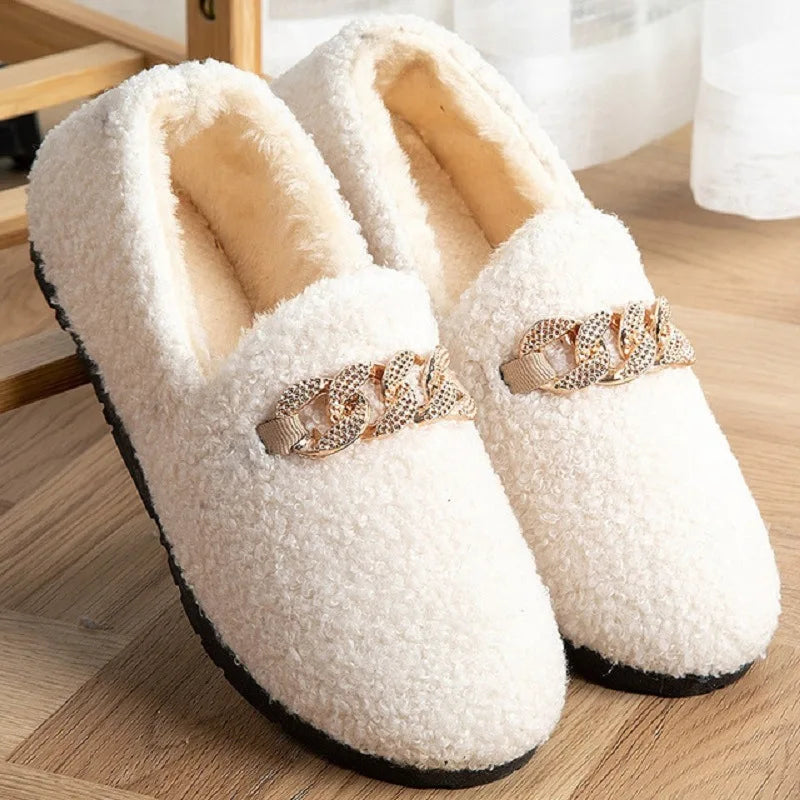 Rollstep™ Corduroy Winter Slippers – Warm Fleece-Lined Indoor Flats for Men & Women