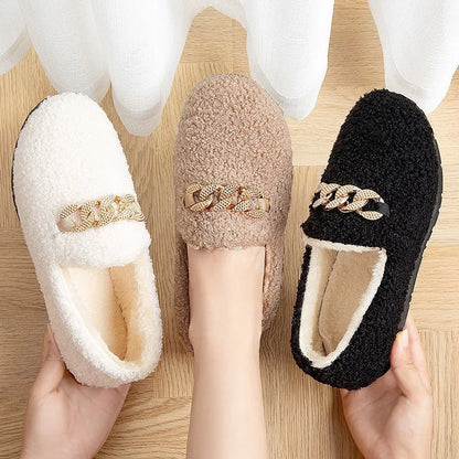 Rollstep™ Corduroy Winter Slippers – Warm Fleece-Lined Indoor Flats for Men & Women