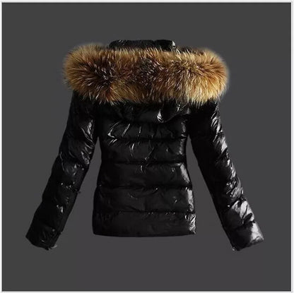 Loom & Soul Women’s Faux Leather Jacket – 2025 Fur Collar Waterproof Winter Coat