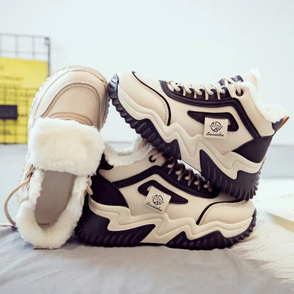 Loom & Soul Women’s High-Top Platform Sneakers – Warm Cotton Winter Shoes