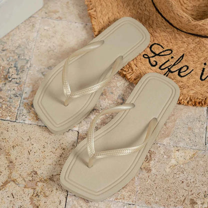 Minimal Square Toe Flip Flops – Lightweight Summer Comfort