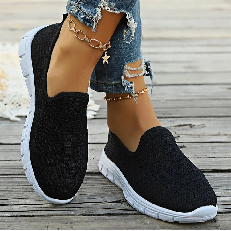 AirFlex Slip-On Sneakers – Women’s Lightweight Mesh Comfort Shoes | Breathable Casual Footwear for Everyday Wear