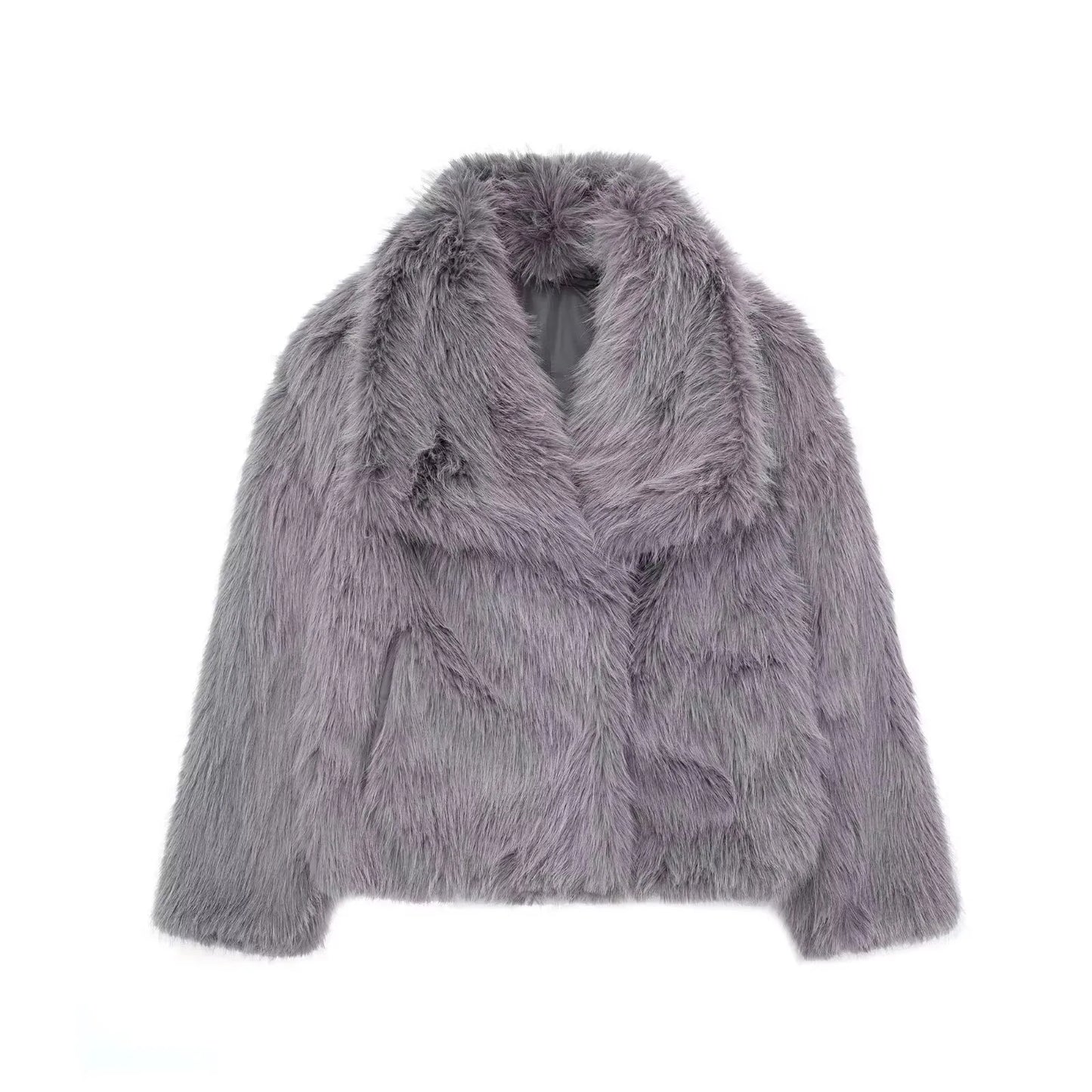 HH LuxeFur™ Faux Fur Lapel Jacket – Elegant Warmth for Autumn & Winter 2025