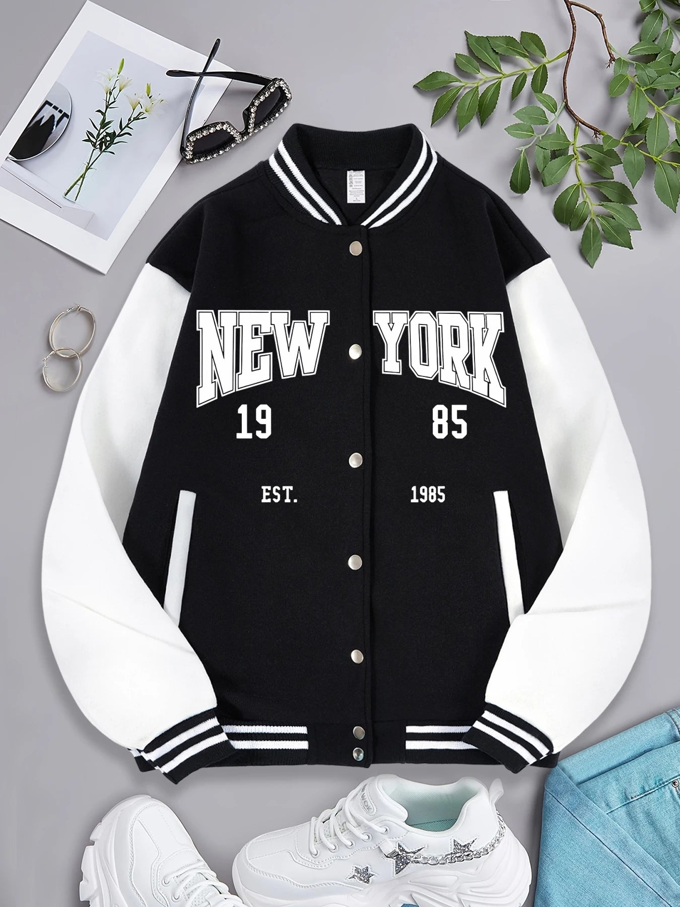 Loom & Soul “New York 1985” Women’s Baseball Jacket – Hip Hop Streetwear Coat