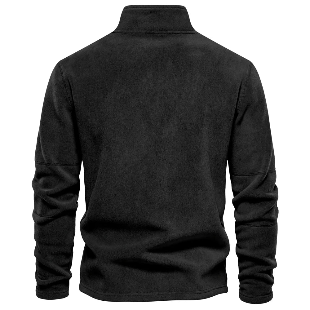 AIOPESON Men’s Thick Fleece Pullover – Turn-Down Collar Winter Sweatshirt