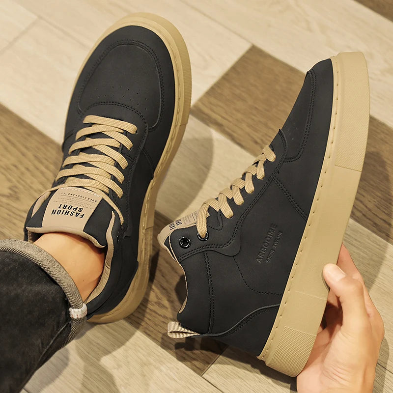 Loom & Soul Men’s Mid-Top Skate Sneakers – 2025 Breathable Casual Shoes