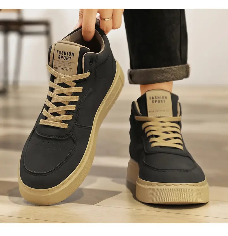 Loom & Soul Men’s Mid-Top Skate Sneakers – 2025 Breathable Casual Shoes